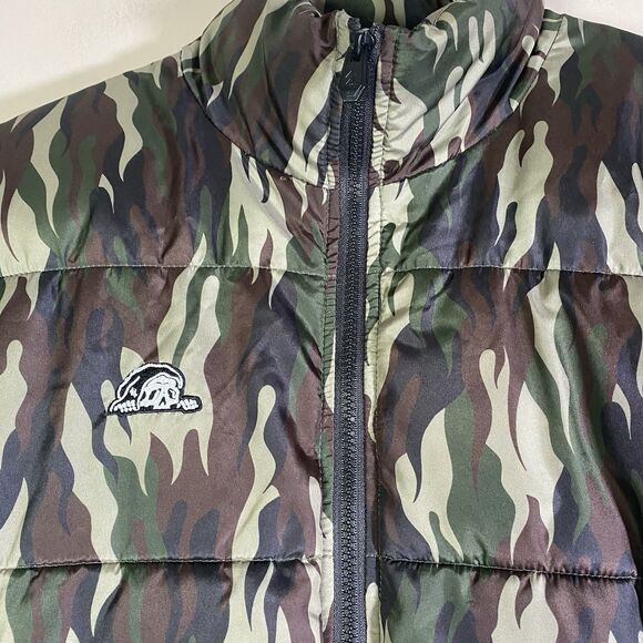 Lurking Class Jacket Mens  Large Green Camo Full Zip Skull Skeleton Adult - Picture 2 of 16